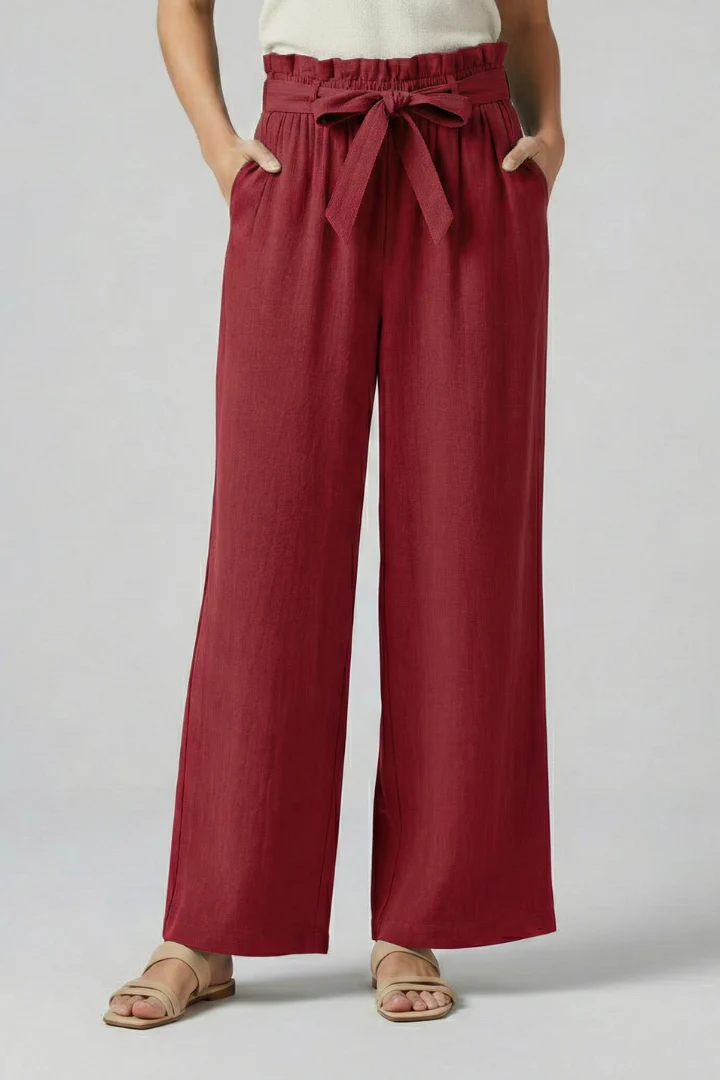 Women’s Trousers with Elastic Waist and Tie Belt - Image 10