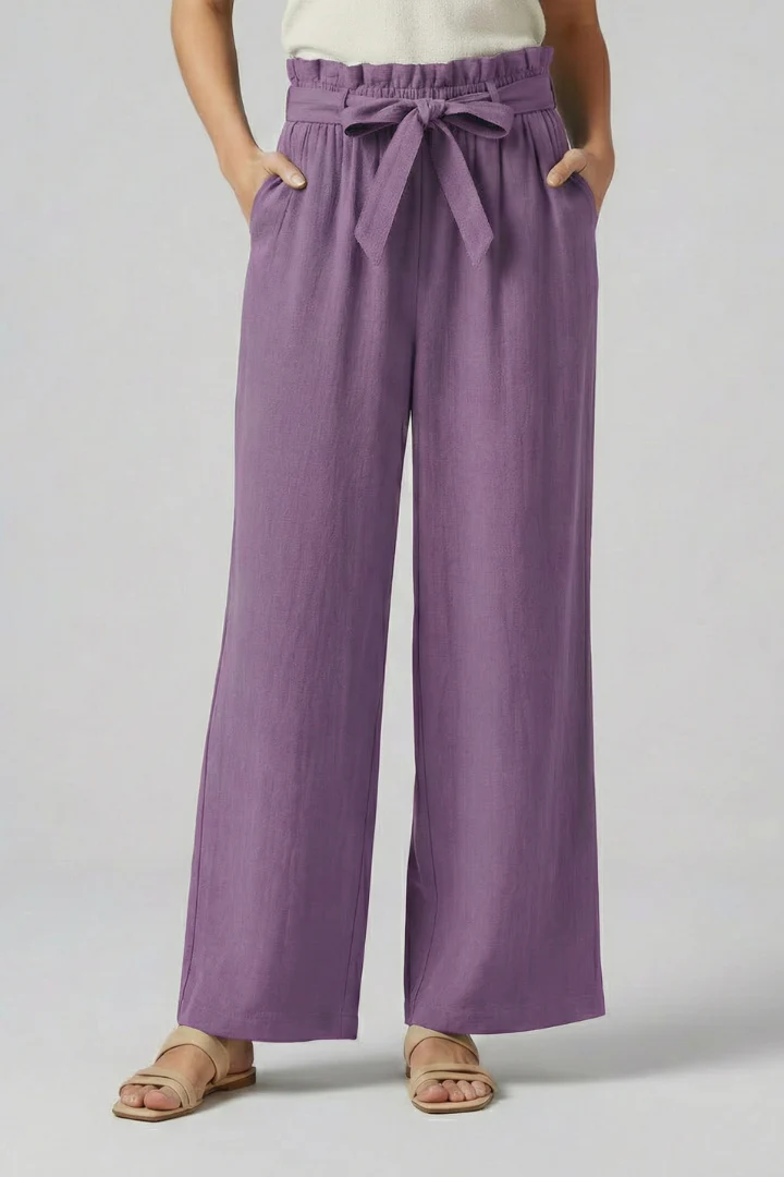Women’s Trousers with Elastic Waist and Tie Belt - Image 11
