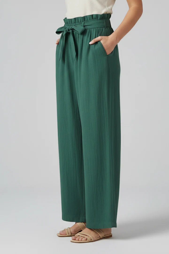 Women’s Trousers with Elastic Waist and Tie Belt - Image 4