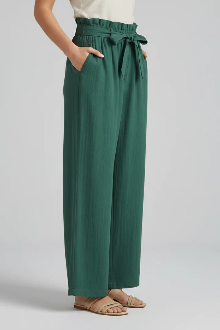 Women’s Trousers with Elastic Waist and Tie Belt - Image 6