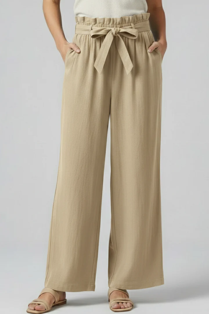 Women’s Trousers with Elastic Waist and Tie Belt - Image 7