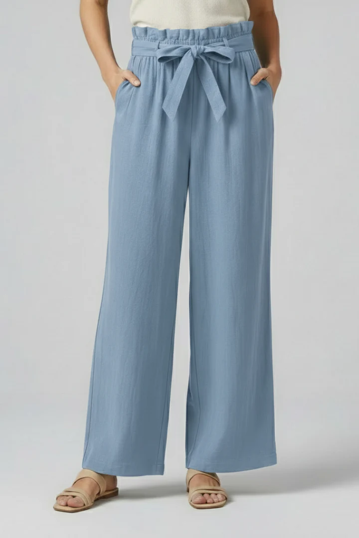 Women’s Trousers with Elastic Waist and Tie Belt - Image 8