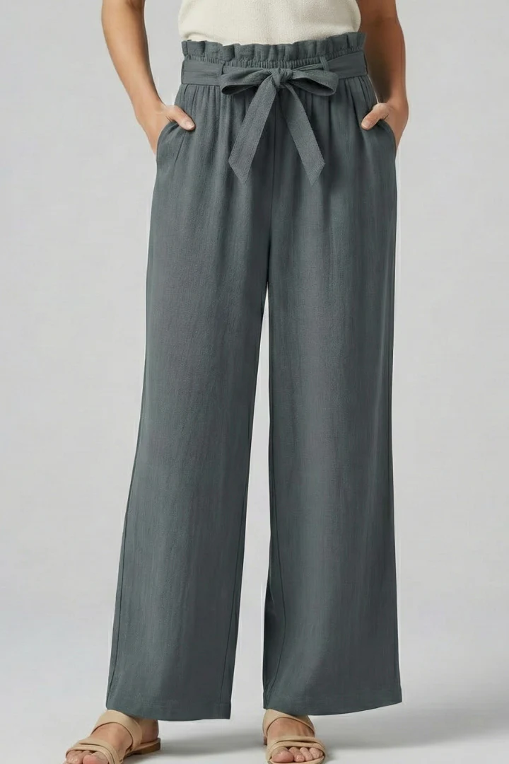 Women’s Trousers with Elastic Waist and Tie Belt - Image 9
