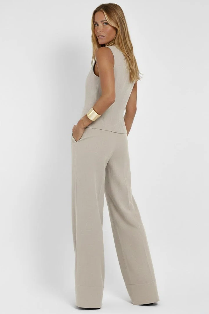Women’s Two Piece Outfit V Neck Waistcoat - Image 3