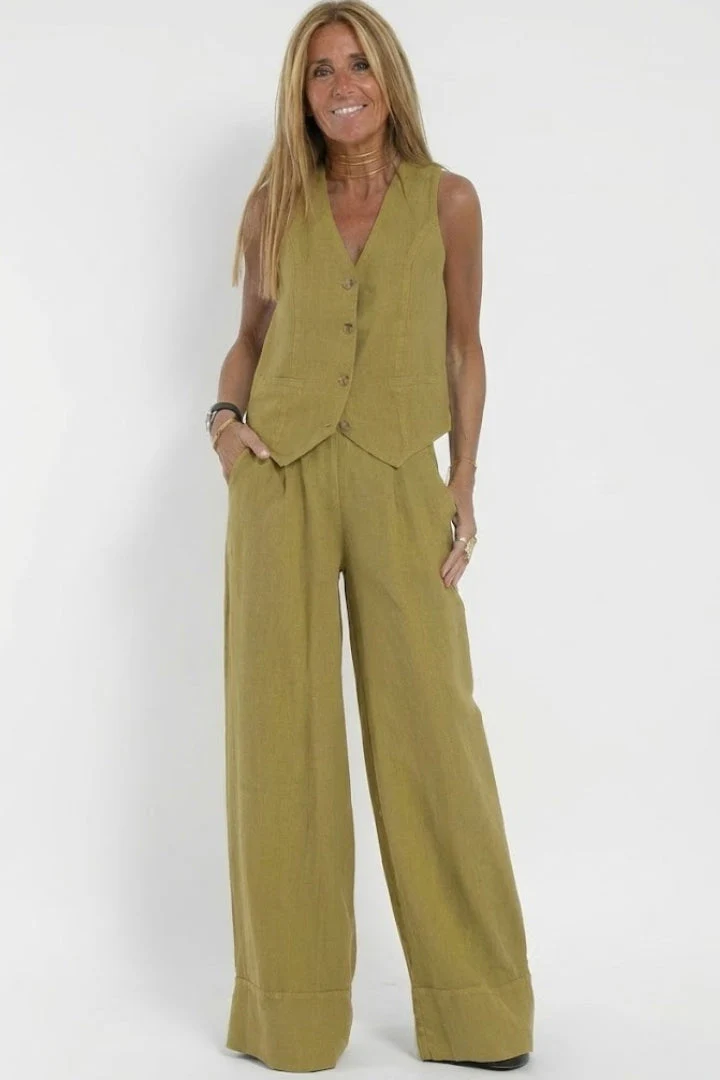 Women’s Two Piece Outfit V Neck Waistcoat - Image 8