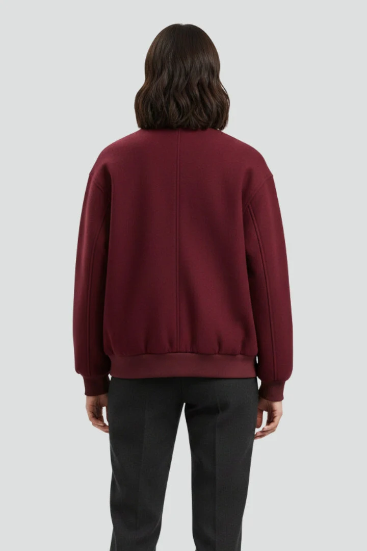 Women’s Varsity Jacket with Snap Closure and Ribbed Trim - Image 5